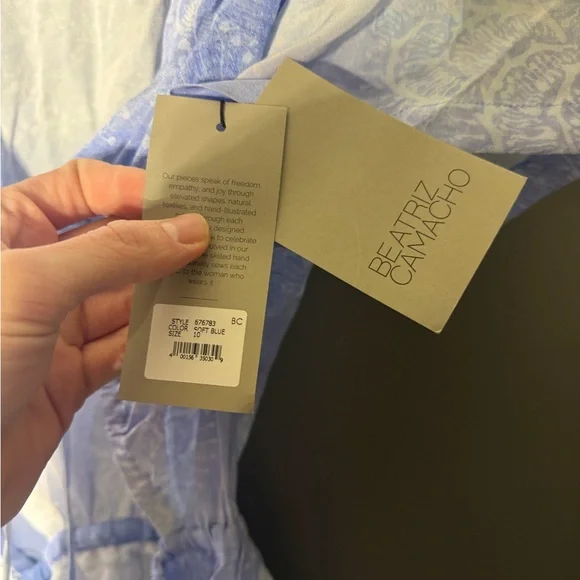 Beatriz Camacho Flor De Sal Carol 100% Silk Minidress Size 10 - Picture 5 of 6